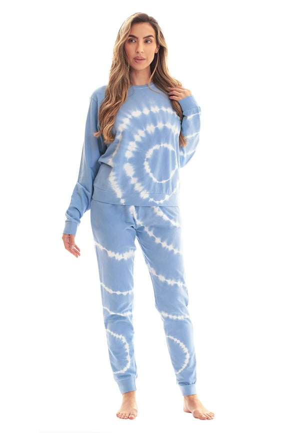 #FollowMe Womens Tie Dye Jogger Set  French Terry Two-Piece Loungewear & Sweatsuit