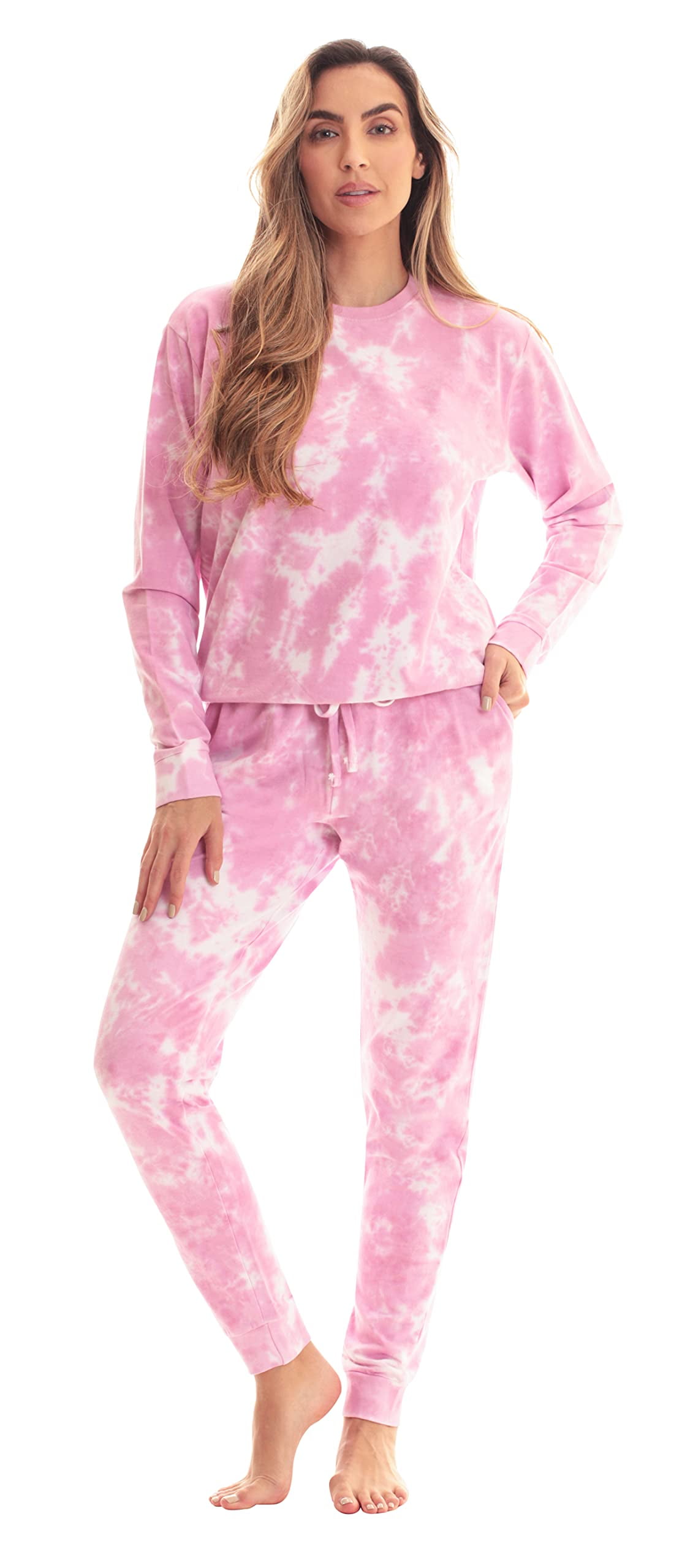 Tie Dye Joggers Pink Junior's Medium Splash Pink Tie Dye Jogger Sweatpants