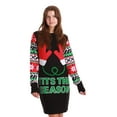 thumbnail image 1 of #followme Ugly Christmas Holiday Sweater Dress 6872-225-M (Black - Season Dress, Small), 1 of 3