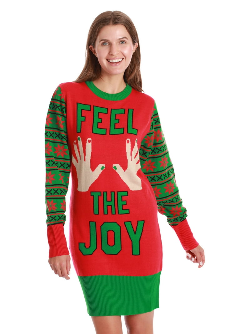 Elf Walmart Holiday Sweater Dress Christmas Sweater Dress Walmart