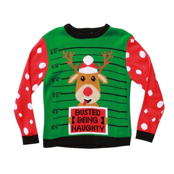 #followme Ugly Christmas Sweaters for Boys 68702-10195-RED-4 (Green - Busted, 8 Years)