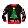 thumbnail image 1 of #followme Ugly Christmas Sweaters for Girls 68601-363-7-8 (Black - It's Lit, Girls 6X), 1 of 2