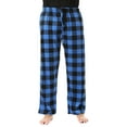 thumbnail image 1 of #followme Ultra Soft Fleece Men's Plaid Pajama Pants with Pockets (Black & Royal Buffalo Plaid, Large), 1 of 3