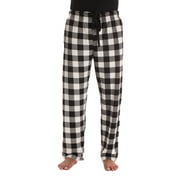 #followme Ultra Soft Fleece Men's Plaid Pajama Pants with Pockets (Black & White Buffalo Plaid, XXX-Large)