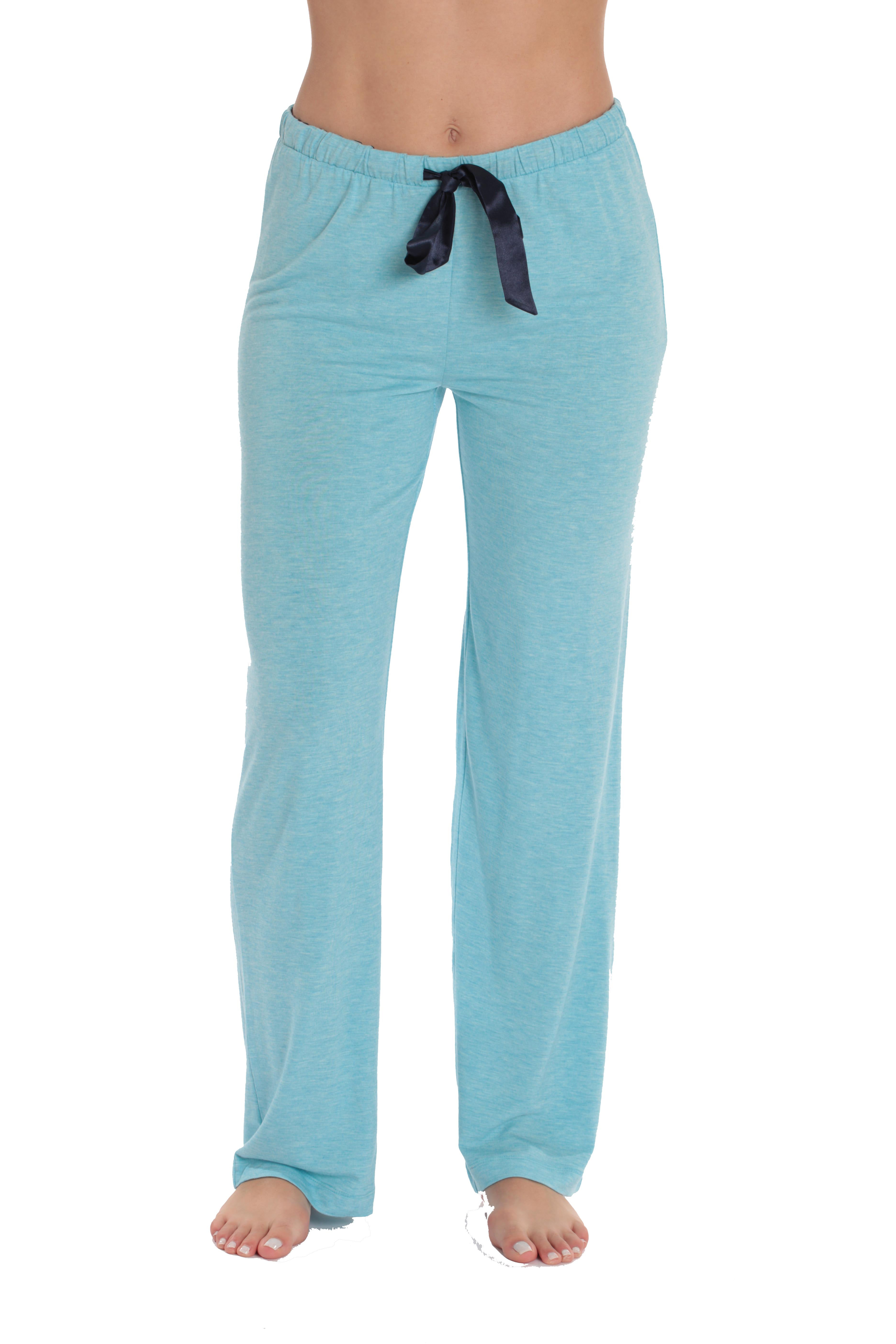 #followme Ultra Soft Solid Stretch Jersey Pajama Pants for Women (Aqua, 2X  Plus Plus)