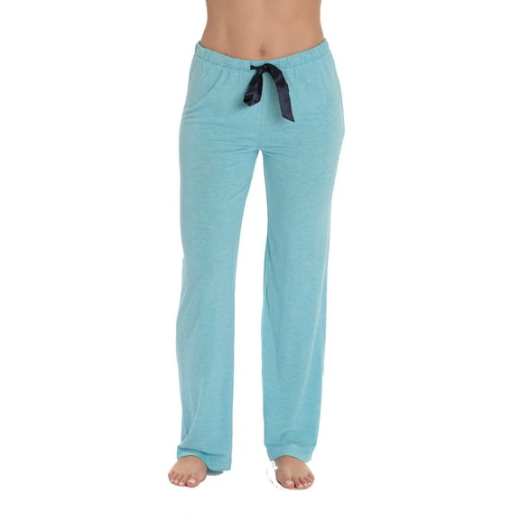 #followme Ultra Soft Solid Stretch Jersey Pajama Pants for Women (Aqua, 2X Plus Plus)