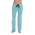thumbnail image 1 of #followme Ultra Soft Solid Stretch Jersey Pajama Pants for Women (Aqua, Small), 1 of 3