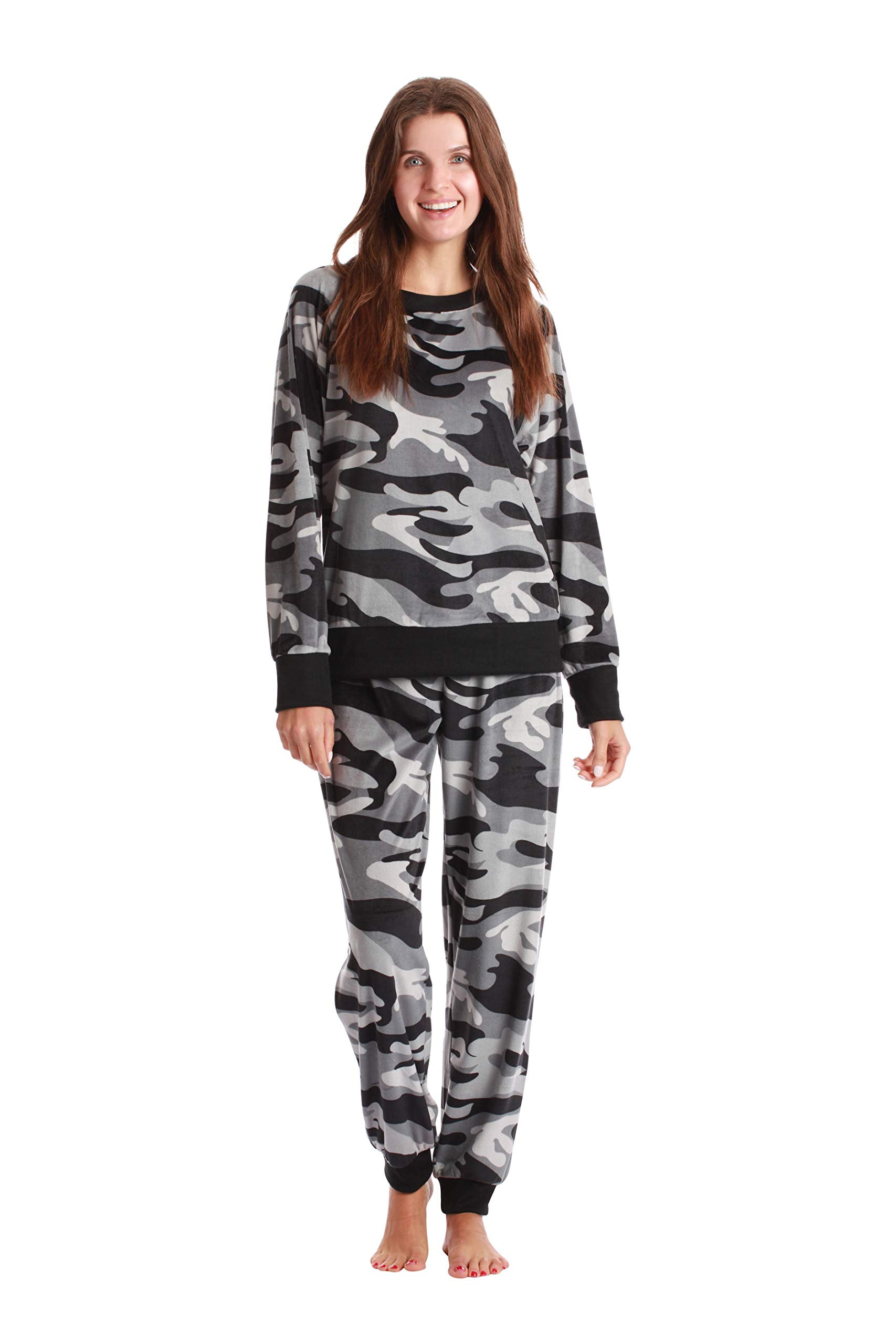 followme Women’s Jogger Pajama Pants Set UltraSoft Velour PJs