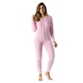 thumbnail image 1 of #followme Women's Thermal Henley Onesie - Soft and Cozy Union Suit for Winter Sleepwear and Lounging (Pink, X-Small), 1 of 3