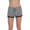 thumbnail image 1 of #followme Womens Pajamas Shorts with Lace Trim 6829-BLK-2X (Grey with Black Lace, 2X), 1 of 3
