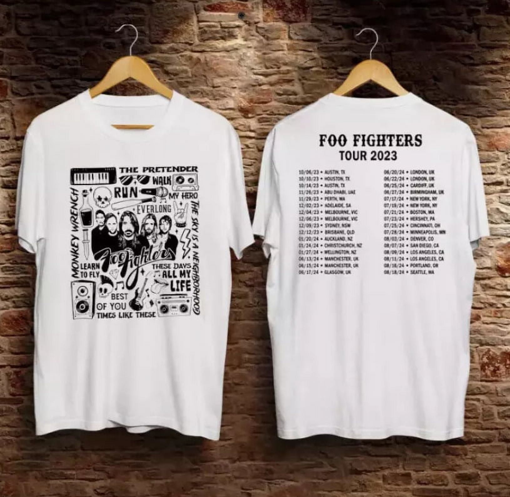foo fighters tour 2023 - 2024 t-shirt gift fans - Walmart.com
