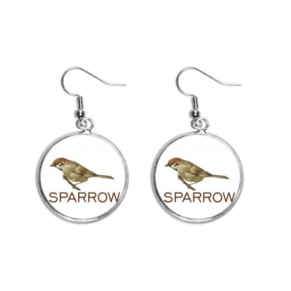 food branches sparrows birds ear dangle silver drop ear jewelry woman