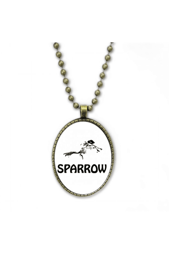 food outline sparrows birds necklace vintage chain bead pendant jewelry collection