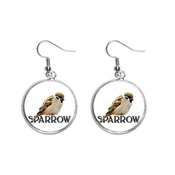 food sleep sparrows birds ear dangle silver drop ear jewelry woman