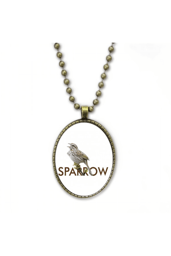 food throat sparrows birds necklace vintage chain bead pendant jewelry collection