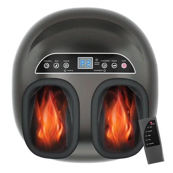 Behome Foot Massager Machine with Heat & 5 Deep-Kneading Modes, 5 Massage Levels & Timer, Remote Control Deep Kneading Machine for Plantar Fasciitis, for Home and Office Use