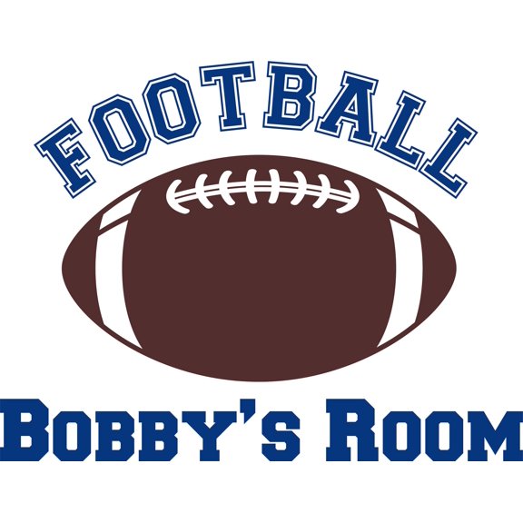 football Man Custom Name Vinyl Wall Decal for Home - Men End Zone Trow Pass Quaterback Cute Wall Decal Bedroom Living Room Entry - Personalized Text Removable High Tact - Size: 18 In x 30 In