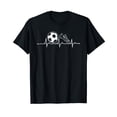 thumbnail image 1 of football heartbeat of soccer pulse Short Sleeve T-Shirt Black Tee, 1 of 5