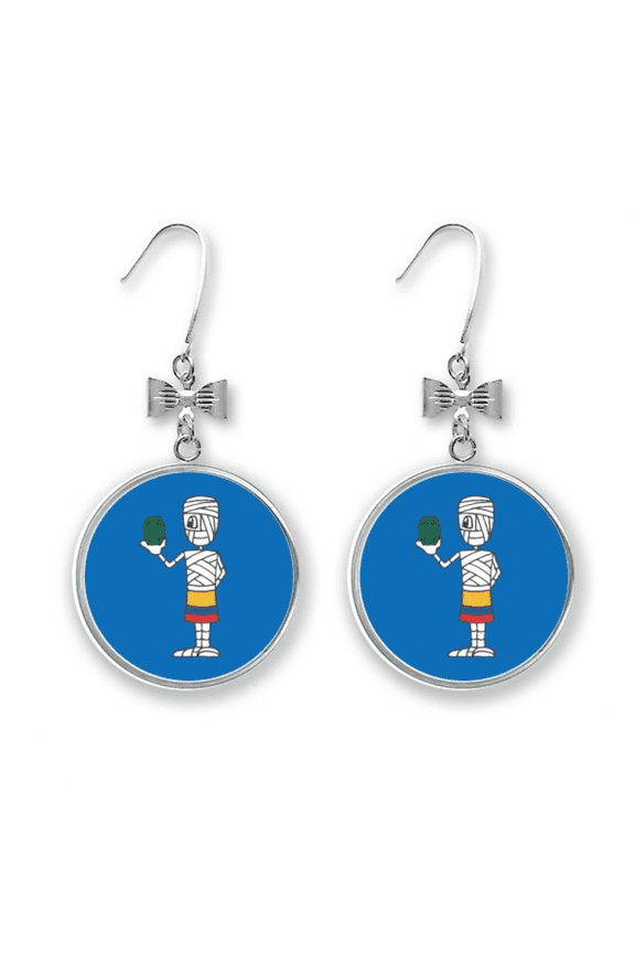 football single hand lift bow earrings drop stud pierced hook