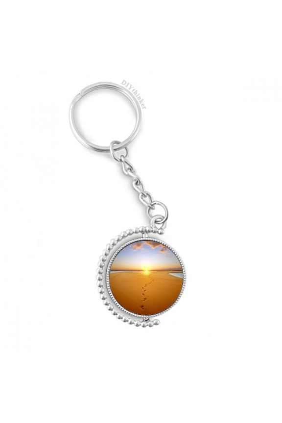 footprint sunset silk road camel desert rotatable keyholder disc accessories chain clip