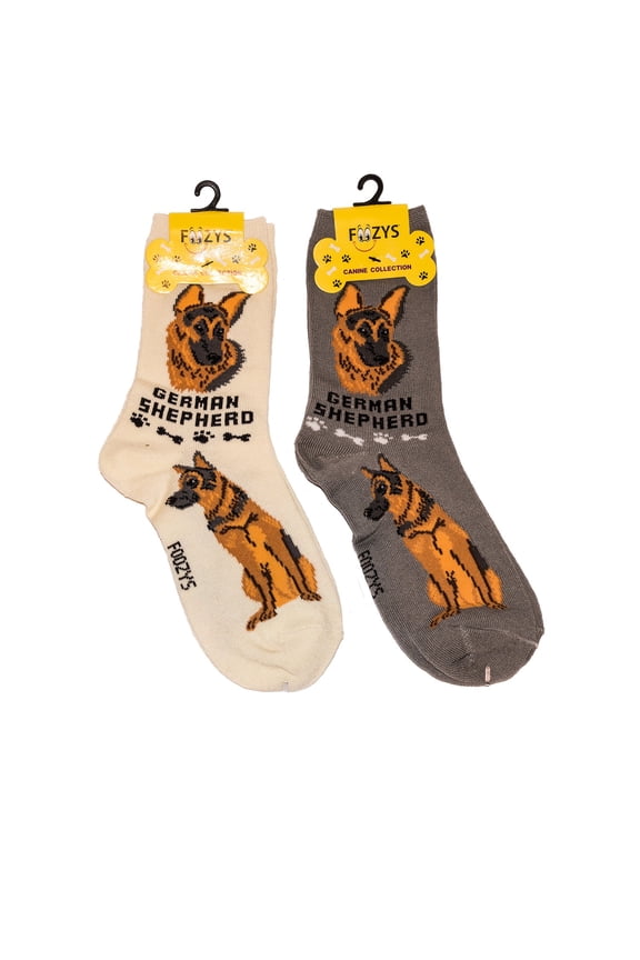 foozys unisex crew socks | canine/dog collection | german shepherd