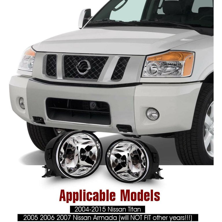 for 04 15 Nissan Titan 05 07 Armada Clear Front Bumper Fog Lights