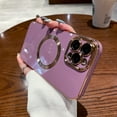 thumbnail image 1 of for iPhone 13 Pro Magnetic Case MagSafe Support, iPhone 13 Pro Case Built-in Camera Protector Plating Gold Soft Silicone TPU Slim Case for iPhone 13 Pro 6.1 inch,Purple, 1 of 1