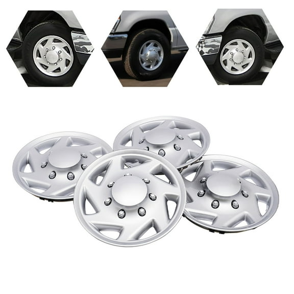 for 1998-2018 Ford E250 E350 E450 Econoline Van Full Wheel Covers Hub Caps Rim Simulators, 16" Steel Wheel Covers, Hub Caps (4pcs)