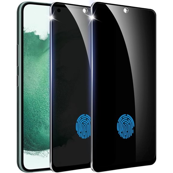 for2+1 Pack Designed for Samsung Galaxy S22 Privacy Screen ProtectorSupport Fingerprint Unlock 9H Tempered Glass,Anti Spy Film Compatible with Samsung S22 5G