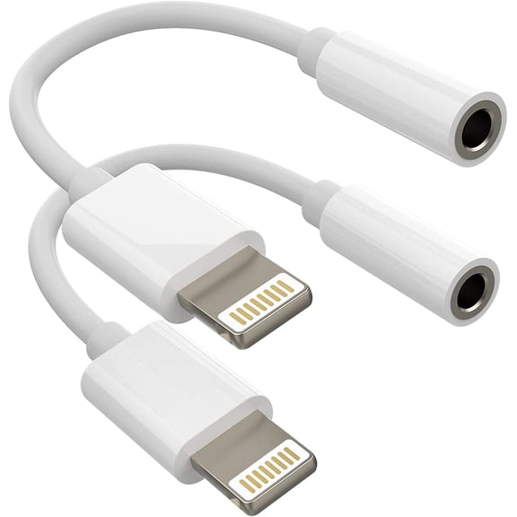for 2 Pack Compatible MFI Certified Lightning to 3.5mm AUX Audio Jack Dongle Earphone Headset Adapter for iPhone 11/12/iPad