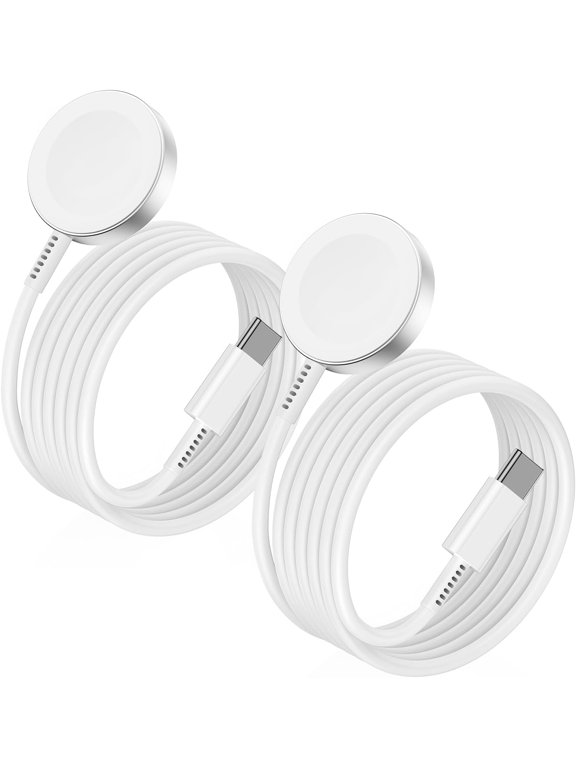 for 2-Pack Fast Wireless iWatch Charger USB-C, 3FT Magnetic Cable for Watch Ultra/SE/8/7/6/5/4/3/2/1 (38mm-45mm) - White
