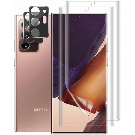 for 2 Pack Screen Protector for Samsung Galaxy Note 20 Ultra 5G / 4G (6.9 inches) (Not Glass), Flexible Soft TPU Film with Camera Lens Protector