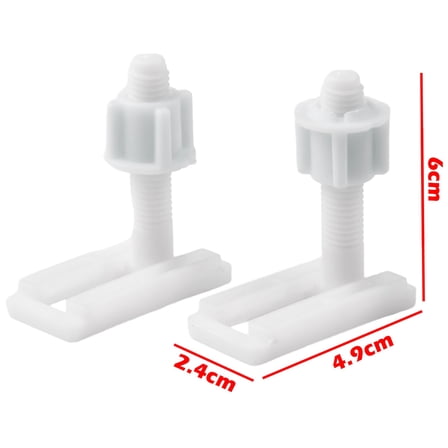 for 2 x Toilet Seat White Hinges Full Set Bolts Screws Bathroom Repair Kit Tools