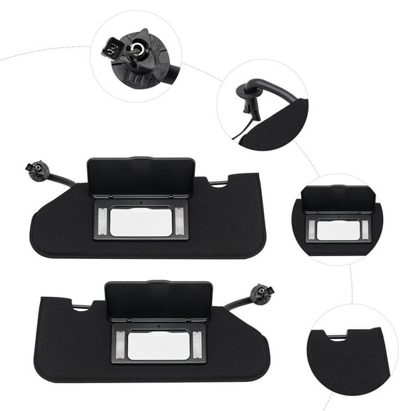 for 2005-2013 C6 Corvette Black Glare Shield Fit, Black Glare Shield, Sun Shades Left Right Side With 2x Stickers