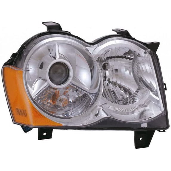 for 2008 to 2010 Jeep Grand Cherokee Right Passenger RH Headlamp Lens/Housing , HID Type, Without HID Kits, Without Leveling