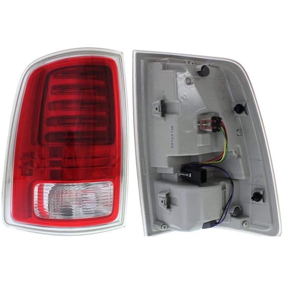 for 2013 to 2016 RAM PICKUP 1500 LH LEFT DRIVER TAILLAMP ASSEMBLY, LARAMIE/LONGHORN MODEL, CHROME,