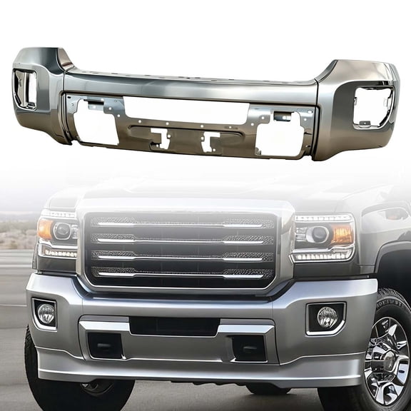 for 2015-2019 GMC Sierra 2500 3500 HD w/o Sensor Holes Front Chrome Bumper Face Bar