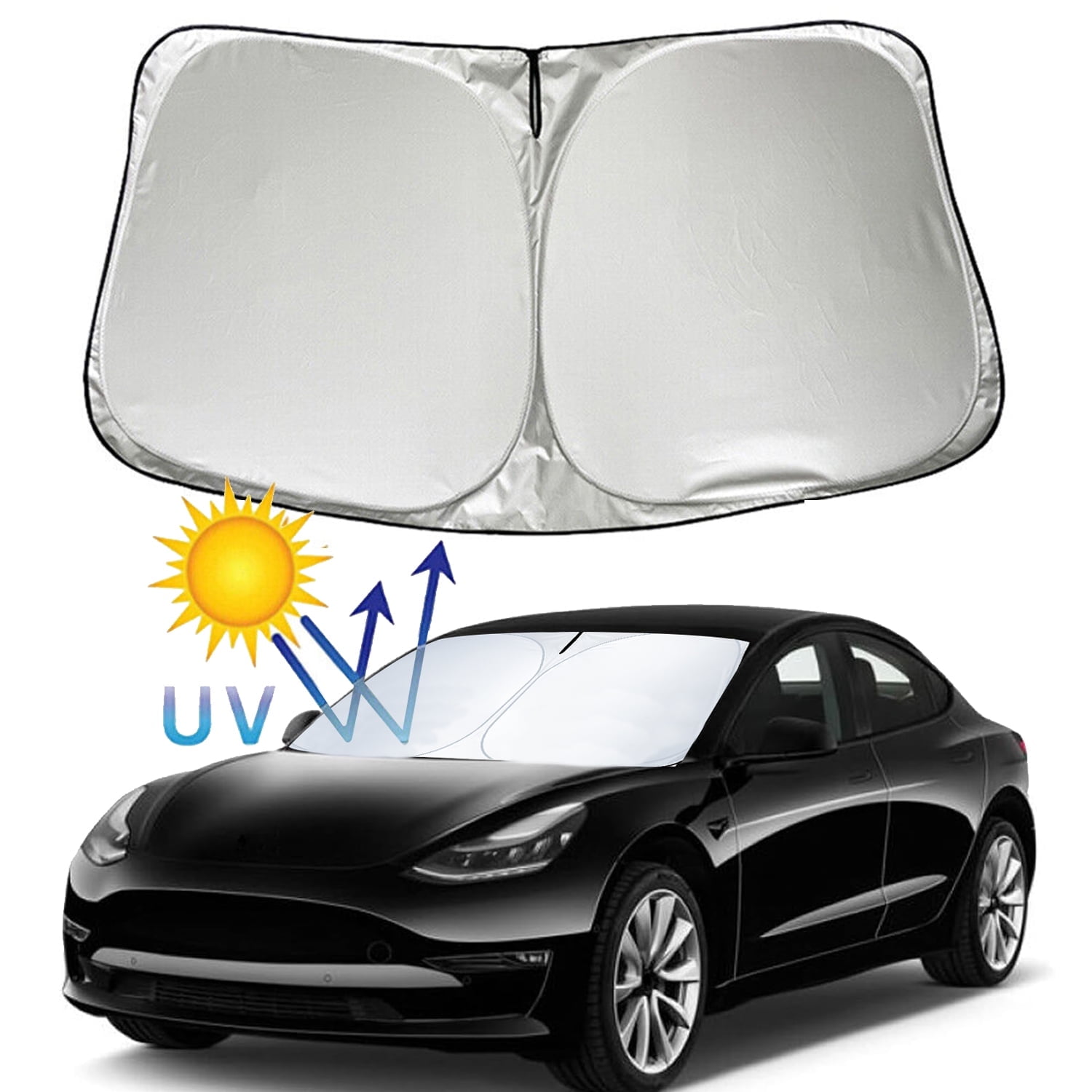 Tesla Window Cover For 2016-2024 Tesla Model Y/3 Windshield Sunshade Folding Front Window ...