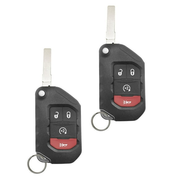 for 2018-2020 JEEP Wrangler JK Gladiator Flip Remote 4B OHT1130261 68416784 433MHZ 4A Chip 433MHZ (2 Pack)