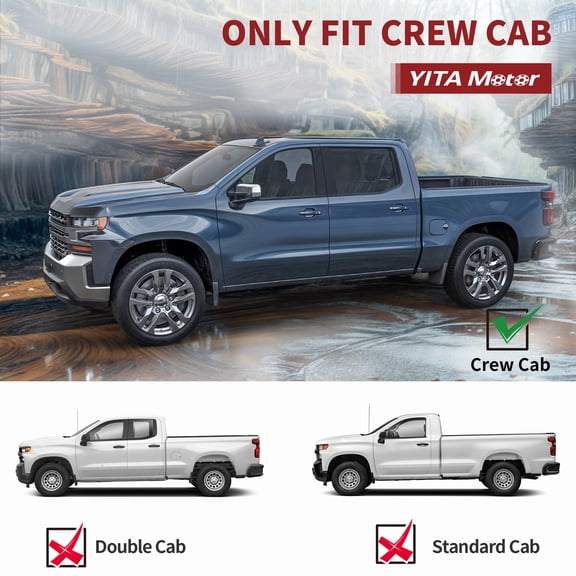 for 2019-2026 Silverado / Sierra 1500 Crew Cab Running Board Drop Side Step Bars