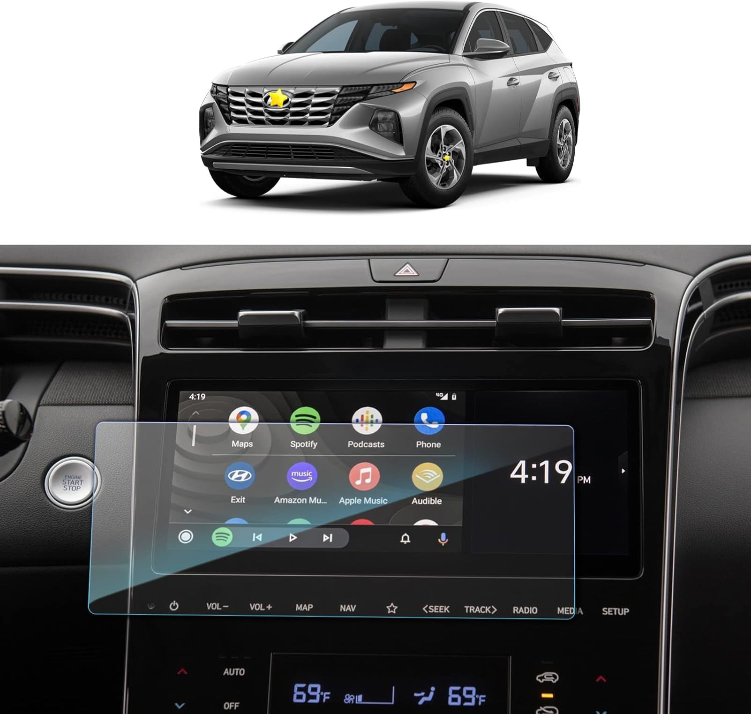 for 2022 2023 2024 Hyundai Tucson Screen Protector for 2022 2023 2024 ...