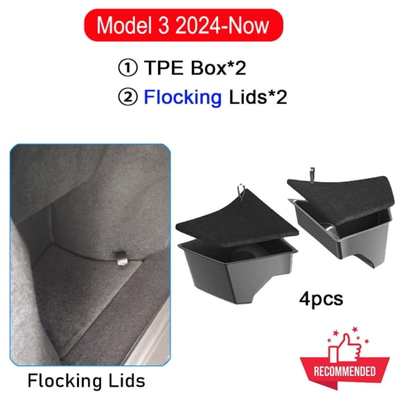 for 2024-2026 Tesla Model 3 Trunk Storage Bins Rear Trunk Organizer Trunk Side Storage Box Model 3 Highland Travel Accessories