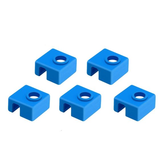 for 3D Printer Ender 3 High Temperature Resistant Aluminum Block Silicone Sleeve Blue 5Pcs
