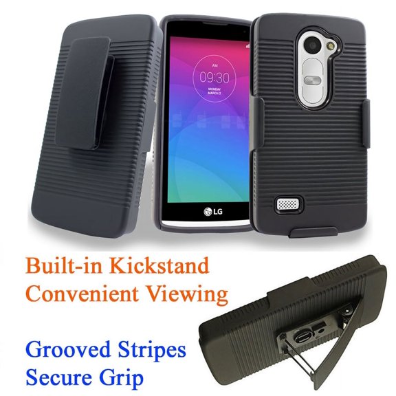 for 4.5" LG Power / LG Destiny Case Phone Case Slip Guard Belt Clip Holster Kick Stand Hard Back Shock Shield Bumper Cover