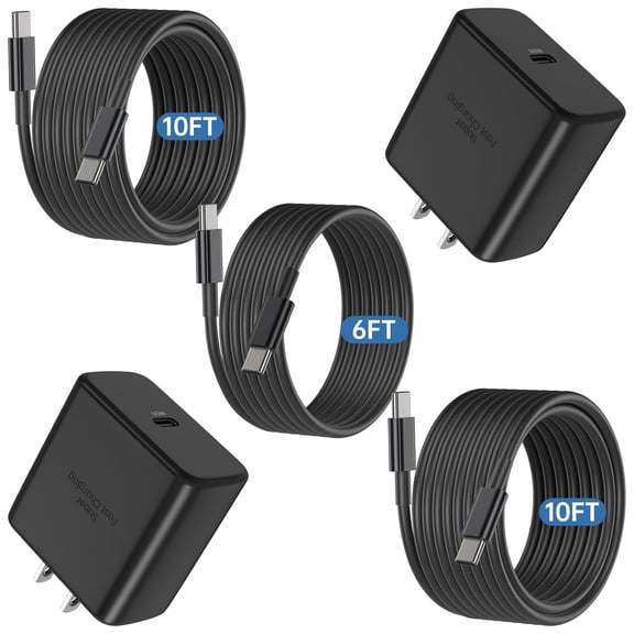 for 45W USB C Super Fast Charger & 10ft Type C Cable for Samsung Galaxy S24 S23 S22 Ultra/Plus,for iPhone 15 Pro Max, iPad, MacBook Air