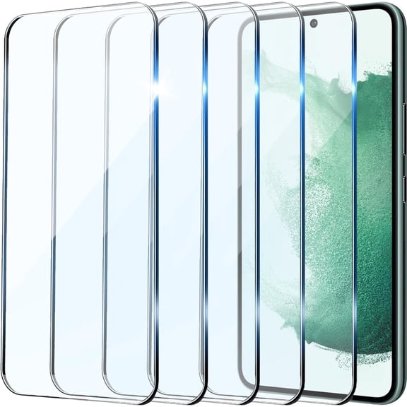 for5+1 Pack Designed for Samsung Galaxy S22 Screen Protector9H Tempered Glass Full Coverage Film Compatible for Samsung S22 HD