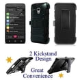thumbnail image 1 of for 5.5" Alcatel OneTouch POP 3 FLINT Pixi Glory Case Belt Clip Holster Phone Case 2 Kick Stands Hybrid Armor Shock Bumper Cover Black, 1 of 4