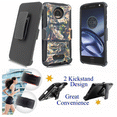 thumbnail image 1 of for 5.5" Motorola Z moto Z DROID Case Belt Clip Holster Phone Case 2 Kick stand Hybrid Shockproof Armor Impact Bumper Cover Camo, 1 of 4