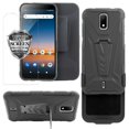 thumbnail image 1 of for AT&T Calypso 2 / Cricket Debut 4G Case Heavy Duty Shock Absorption Kickstand Case Belt Swivel Clip Holster Cover with Tempered Glass, 1 of 4
