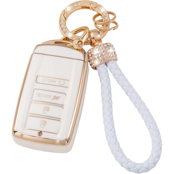 for Acura Key Fob Cover with Keychain, Soft TPU Key Case Protection Fit for Acura CDX RDX RLX NSX TLX TLX-L Smart Remote Key